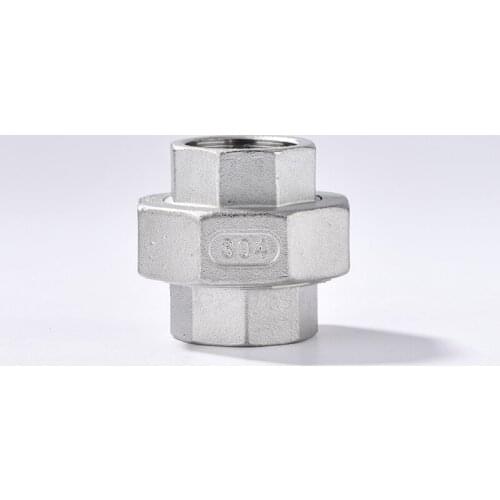 1/4" 3/8" 1/2" 3/4" 1" 1-1/4" 1-1/2" BSP Female Thread 304 Stainless Steel Union Pipe Fitting Connector Adapter Coupler