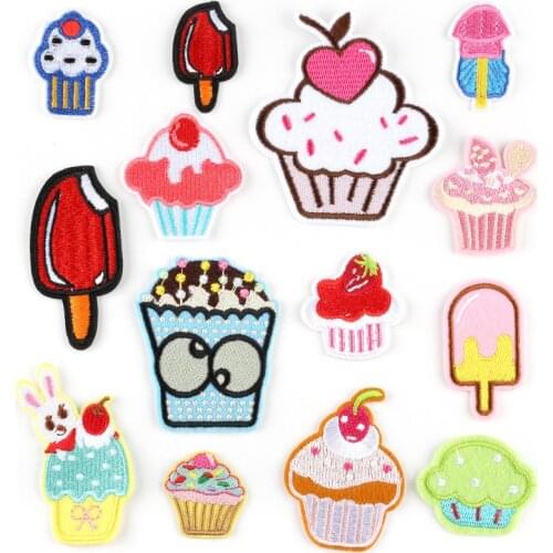 Embroidery Patches Hamburger Fries Cherry Patch Spot Small Batch Clothing Accessories Applique Clothes Diy Patch Cute