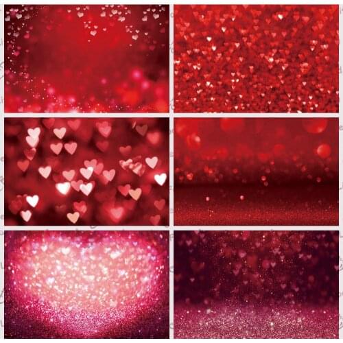 Yeele Glitter Shine Red Love Heart Light Bokeh Party Photography Backdrop Personalized Photographic Backgrounds For Photo Studio