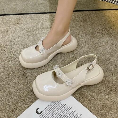 Women Shoes Fashion 2021 Summer Platform Sandals Women Mary Jane Shoes Woman College Style Round Toe Wild Leather Shoe Sandals