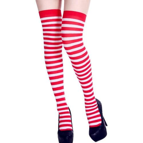 Knee Socks Girl Women Sexy Slim Striped Long Socks Autumn Christmas Halloween Easter Ball Party Costume Knee High Socks Women