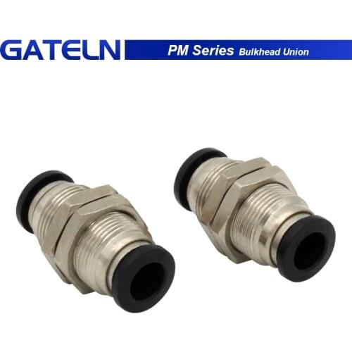 10pcs/lot PM4 PM6 PM8 PM10 PM12 PM14 PM16 quick connector bulkhead straight Pneumatic fittings