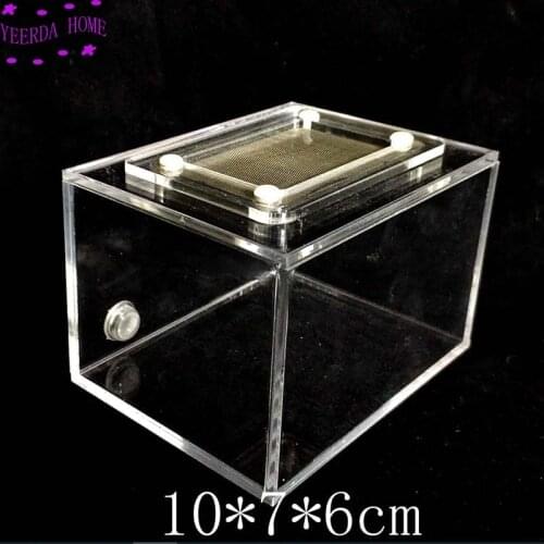 10x7x6cm Ant Reptile Box with Breathable Net Feeding Box ant nest active area ,ant farm acryl box