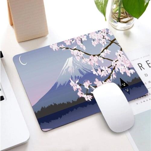 25*29CM Gradient Sakura Mount Fuji Mouse Pad Anti-student Notebook Keyboard Protection Pad Office Desktop Non-slip Waterproof