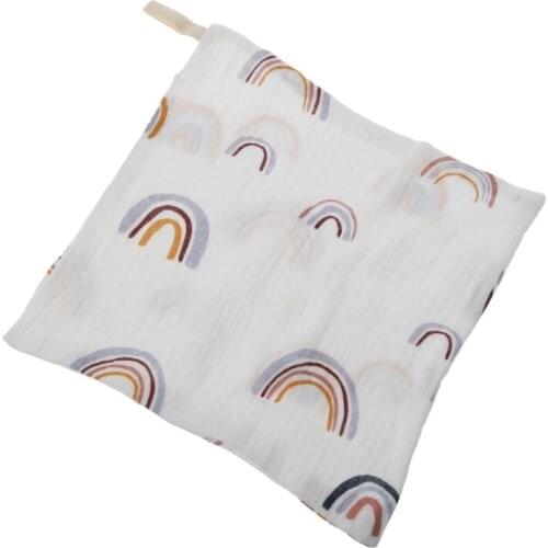 5pcs Muslin Cotton Baby Towel Handkerchief Rainbow Kid Wipe Cloth Newborn Face Towel Feeding Bibs