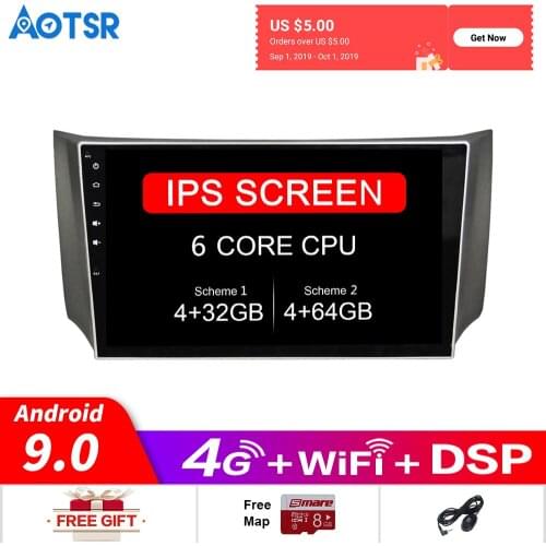 Android 9.0 DSP Car GPS Navigation radio player For Nissan Sylphy 2012-2015 Multimedia Radio Audio Player Headunit No DVD player