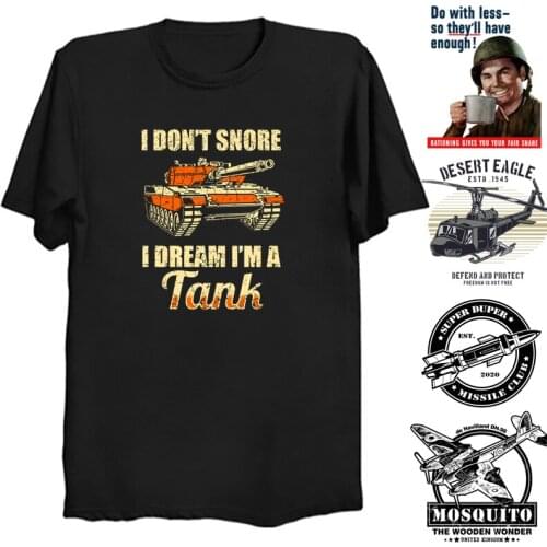 Tank Shirt Short Sleeve Mens Military History Soldiers T Shirt Cotton Helicopter Fighter Tshirt World War 2 Shirt Rocket T-shirt