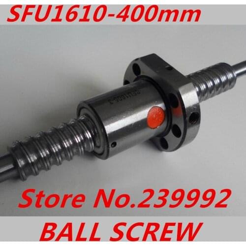 Free shipping SFU1610 400mm ballscrew set : L400mm RM1610 400mm C7 Rolled Ball Screw 1pc+1pc single ball nut
