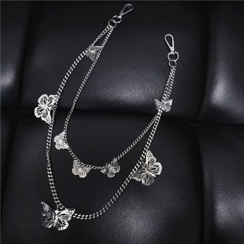 Women Pants chain Key Chain Rock Punk Trousers Hipster Key Chains Pant Jean Keychain HipHop Portachiavi clothing Accessories