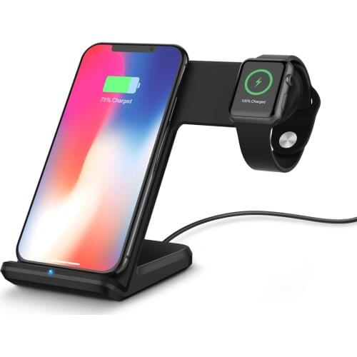 F11 2 en 1 fast intake charger for Apple watch 2 3 Qi intake charger for iPhone X 8 Plus for Samsung S9 S8 note