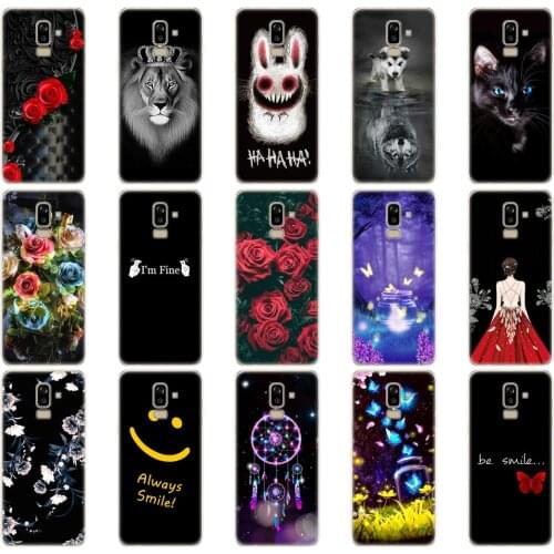 Case For Samsung Galaxy J8 2018 Case Silicone Cover For Samsung Galaxy J8 2018 J810 Funda Black Print Painted Shells Bags