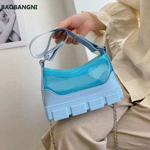 Shoe Bottom Design PVC Underarm Shoulder Bags Fashion Summer Chain Crossbody Bag for Women Female Tote Handbag