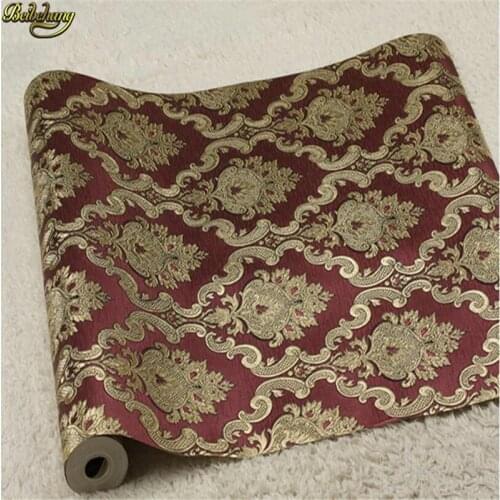 Beibehang European luxury 3D flower wallpaper classic gold foil living room TV KTV background wall papel de parede wall paper