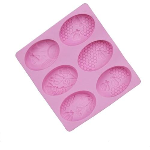 6 Shapes Soap Molds For Soap Making Honey Bee Silicone Soap Mold DIY Handmade Craft 3d Oval Silicone Rectangular Soap Mold