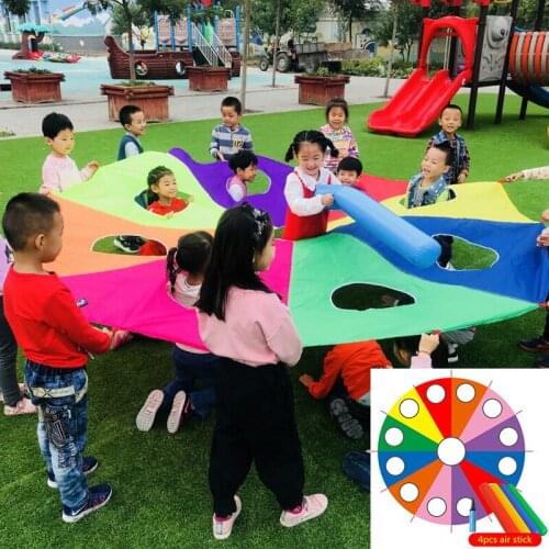 Kindergarten game toys Parachute For Tou Kids With Free Air Rod Whac A Mole 3M/4M/5M /6M Diameter For Available Childrens toys