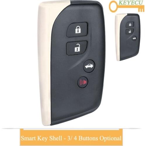 KEYECU Smart Prox Remote Control Car Key Shell Case for Lexus LS460 LS600h 2013-2017, Fob 3 4 Button With Uncut Blade - HYQ14ACX