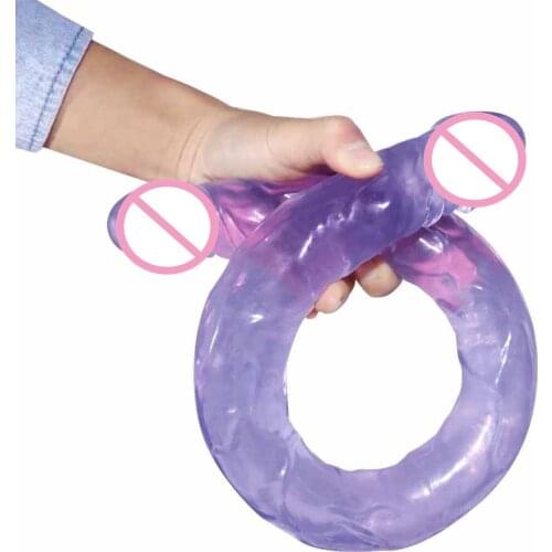 L 55cm / 21.56 inch Super long Dildo for Lesbian Double Penis Sex Products Double Dildos realistic girls sex toy
