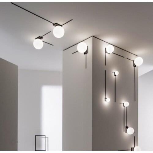 Modern LED Ceiling Lights Hotel Room Parlor Restaurant Minimalist Ceiling Lamp Art Design Hanglamp White Glass G9 Bulb