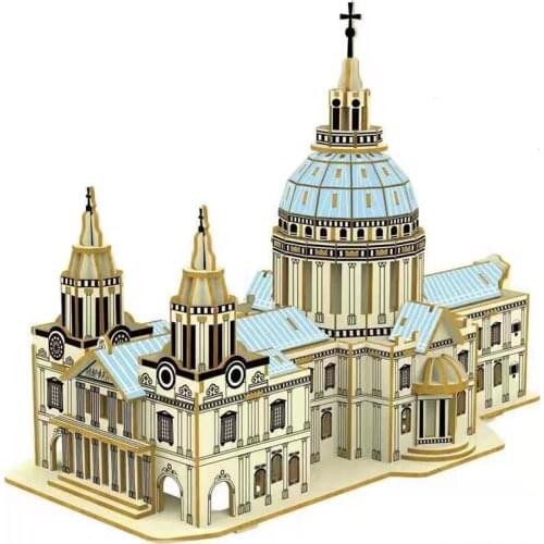 St. Pauls Cathedral Building Model Handmade 3D Jigsaw Wooden Puzzles Learning Educational Adult Toys For Children Kids Gift