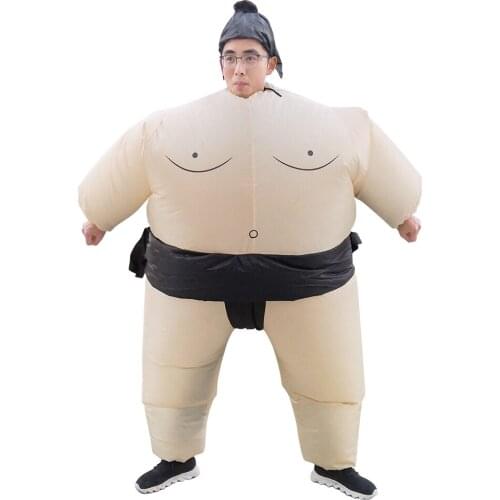 Fancy Inflatable Costumes Japanese Sumo Wrestler Fan Operated Halloween Carnival Christmas Cosplay Blow Up Suit Clothing