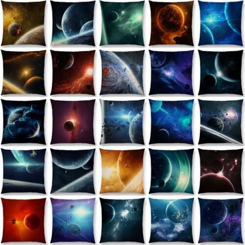 2017 New Mysterious Universe Vast Outer Space Beautiful Planets Amazing Galaxy Dream Stars Cushion Cover Sofa Throw Pillow Case