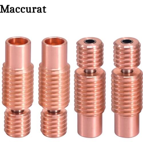 All-Metal NF V6-Crazy Heat Break Copper & Stainless Steel 3D Printer Nozzle Throat For 1.75mm E3D V6 HOTEND Heater Block