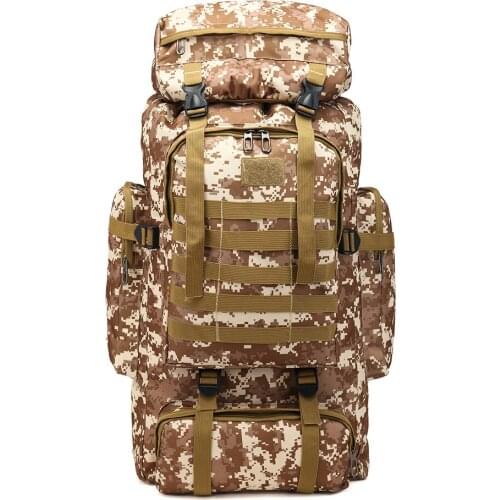 Camouflage Hiking Outdoor Men Rucksack Camping Trekking Bags Mountain Sports Male Pack 80L Military Tactical Climbing Backpack