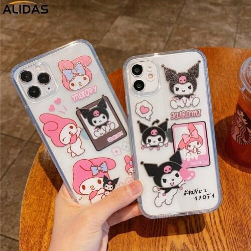 Sanrio Cartoon My Melody Kuromi Cell Phone Case For Apple Iphone 11pro 11 12 Pro XS Max X XR SE 2020 Back Soft Cover Shell Y2k