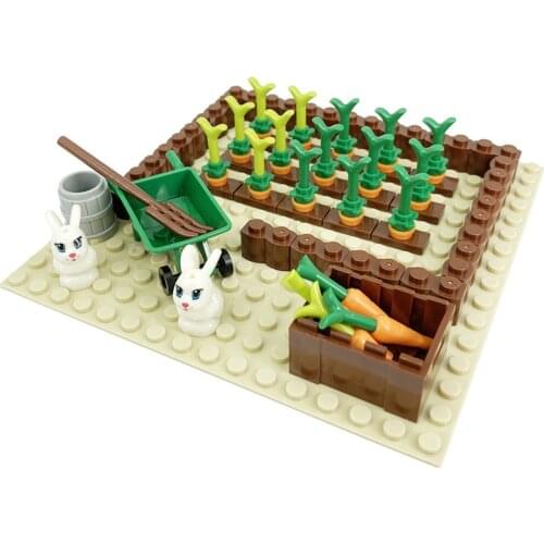 City Series Educational Building Blocks Model Toys Carrot Field Suit White Rabbit MOC Suitable for Kids Birthday Present Cities