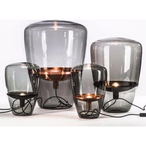 Nordic Czech Creative Bedside Small Night Light Danish Glass Simple Study Model Room Bedroom Decorative LED Lamp
