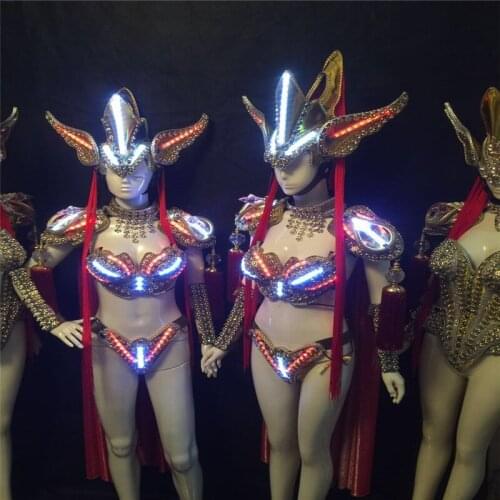 AS87 LED light dance ballroom dress/bra stage bar costumes dj disco model cosplay party singer wears show colorful light clothes