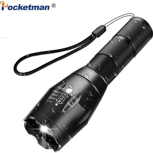 Portable Handy Powerful LED Flashlight XM-L Torch Zoomable linternas Flash Light Pocket LED Lamp For Hunting Black