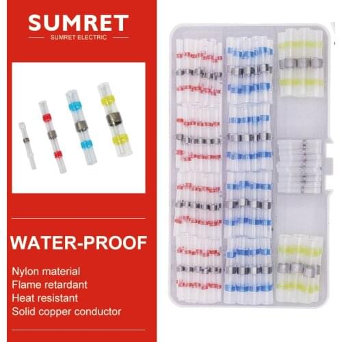 Solder ring terminal heat shrinkable wire wiring connector water resistant waterproof seal quick splice terminals