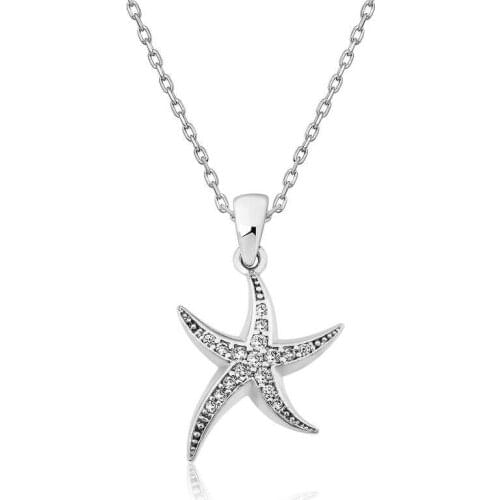 Tevuli 925 Sterling Silver Sea Star Lady 'S Necklace