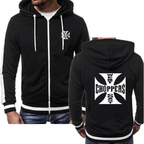 Spring Autumn Harajuku Sweatshirt West Coast Choppers Hoodies Men Streetwear Fleece Zipper Hip Hop Harajuku Jacket Men clothing