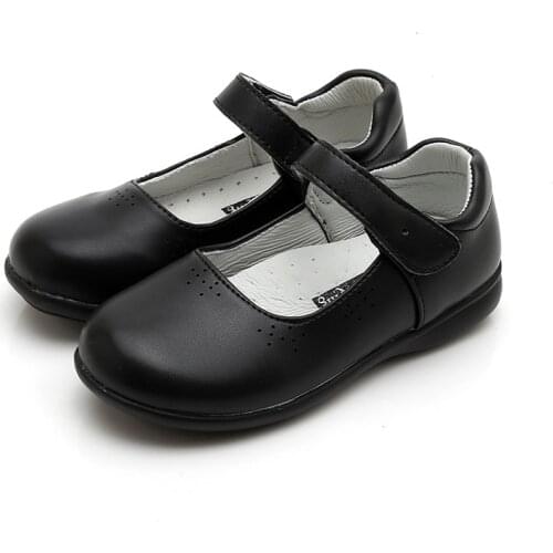 Girls Leather Shoes For Children Wedding Party Dress Princess School Shoes Fashion Big Kid Flat Dance Shoe Black Casual Sneakers