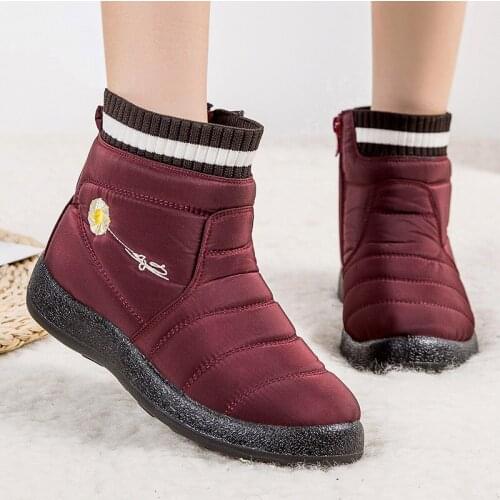 Women Boots Plus Size Winter Boots For Women Waterproof Snow Winter Footwear Ankle Zipper Winter Shoes Women