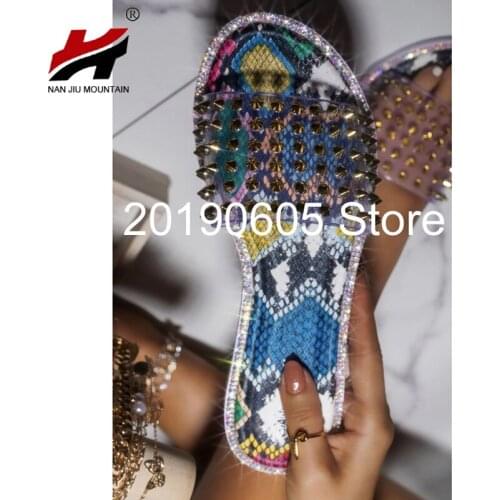 NAN JIU MOUNTAIN 2021 Womens Sandals Summer Open Toe Rivet Slippers Outdoor Beach Shoes Plus Size 43