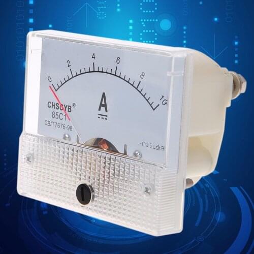0-10A Analog DC Current Panel Meter Amperemeter Rectangle Measuring Detector Tester Tools