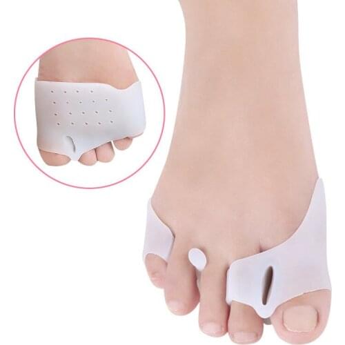 1pair Silicone Foot Finger Toe Separator Foot Care Tool Bunion Splint Straightener Corrector Hallux Valgus Massager