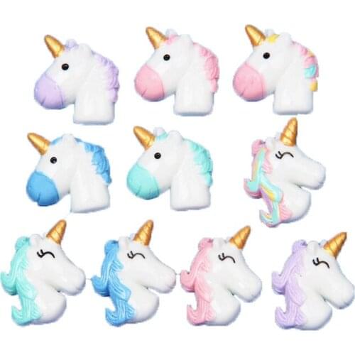 10pcs/lot Cute Carton DIY Accessories Unicorn Flatback Diy Center Crafts Mobile Ornament Unicorn Headband Hair Accessory