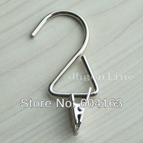 100 Pcs S Hook with Clip Metal Shaped For Hanger Holder Kitchen Tool Storage Display Wholesale