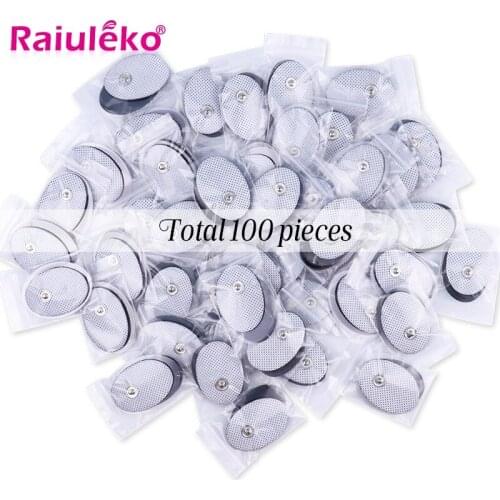 100pcs Self Adhesive Gel Tens Electrode Pad/Patch For Pulse Acupuncture Therapy Massager Electric Muscle Stimulator 3.5mm Plug
