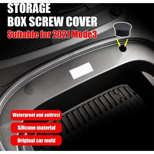 2pcs/Lot Front Trunk Screw Cover Black Styling Anti-Dust Rustproof Trunk Storage Box Screw Protector For Tesla Model 3 Y 2021
