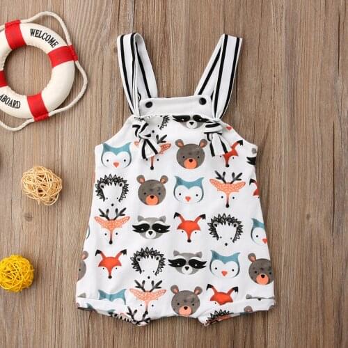 2020 Brand New Summer Toddler Infant Newborn Baby Girls Boys Romper 0-24M Sleeveless Cartoon Animal Jumpsuits Sunsuit Playsuit