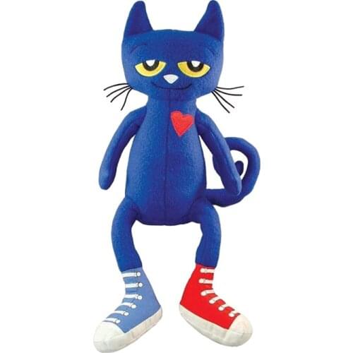 36cm Picture Book Cartoon Cat Plush Toy Pete The Cat Blue Color Animal Stuffed Doll Lovely Gift