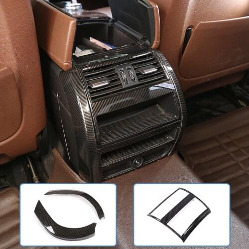 ABS Carbon Fiber Interior Accessory Rear Air Conditioning Outlet Trim Sticker For BMW 5 Series f10 520 525 2011-2017