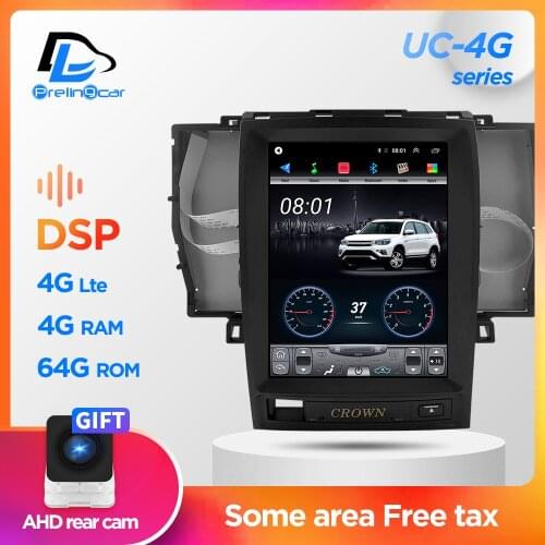 Car Radio Multimedia Navigatio Video Player For Toyta Crown 12 2005-2009 Tesla style Vertical Screen Stereo No 2 din Android 9.1