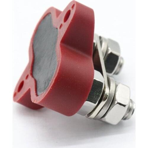 Car Truck Red Double Heavy-Duty Terminal Stud M8 With Screw Wire Connected