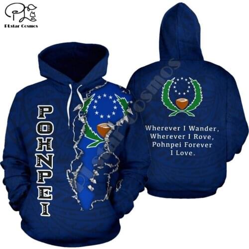 NewFashion Island Country Flag Pohnpei Polynesian Culture Retro Tattoo Tracksuit Men/Women Pullover Harajuku 3DPrint Hoodies A-9